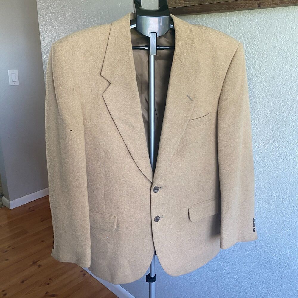 Botany 500 Five Hundred Made in USA 100% Fine Camel Hair Mens Blazer Jacket 44